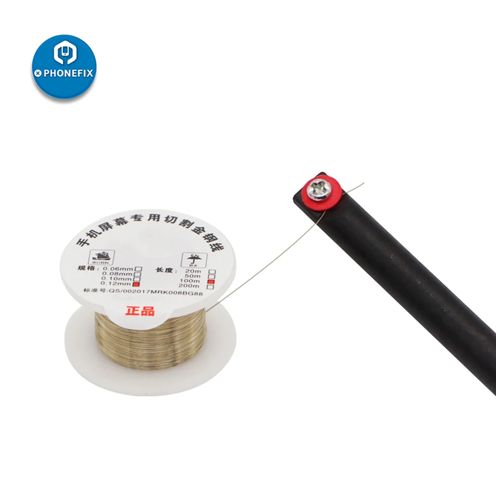 Linea di taglio per la separazione dello schermo LCD da 0.08MM 0.1MM filo d'oro ad alta durezza per Iphone Samsung Huawei linea di separazione dello schermo in vetro