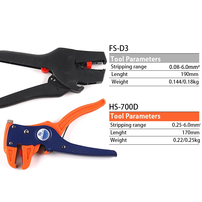 HS-700D/FS-D3 Stripping Pliers Automatic Wire Stripper Tool Cutter Cable Multifunction Self-Adjusting Hand Tools