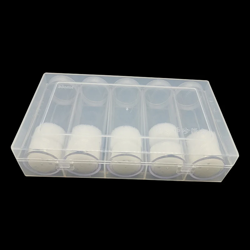 5PCS 30mm Plastic Round Transparent Cases Coin Storage Protective Tube Holder With 1PC Storage Box