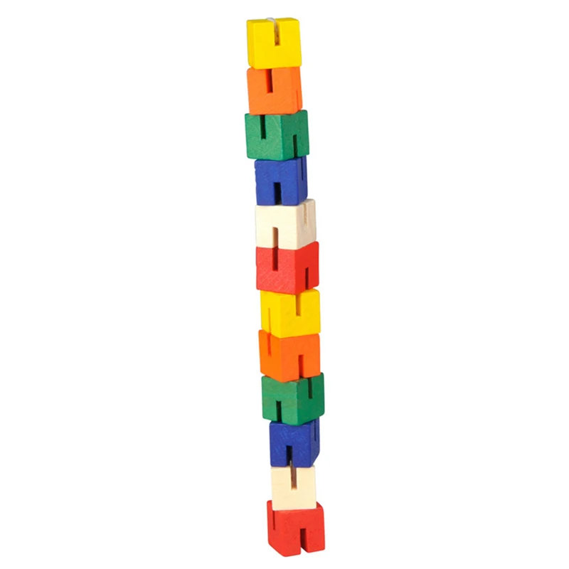 Wooden Twisty Blocks Toy Color Sensory  Wooden Stress Relieve Toy for Kids Adult NSV Various Change Sensory Interesting  Kids
