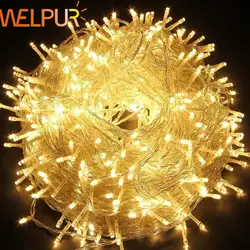 Guirnalda de luces LED de hadas para exteriores, lámpara impermeable de 220V, 10M, 20M, 50M, para decoración de fiesta de Navidad, boda y cumpleaños