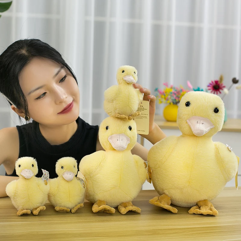 12cm caroon real vida animal boneca de pelúcia simulação kawaii pato amarelo brinquedos de pelúcia das crianças bonito presente de aniversário das crianças