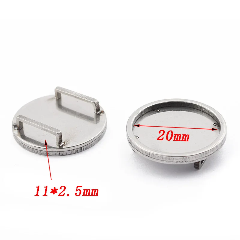 4pcs Stainless Steel Slider Spacer 20mm Blanks Cabochon Base Setting Bezel For 10*2mm Flat Leather Cord Bracelet Jewelry Making