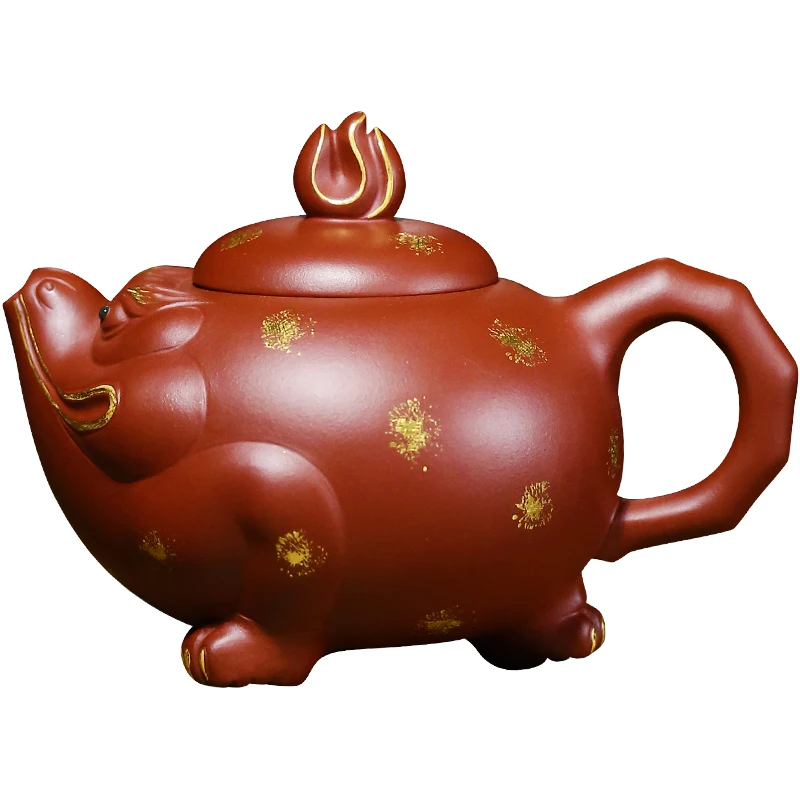 |ore bottom groove qing recommended gold Chu fuels the teapot in delight of pure manual kung fu tea set new gifts