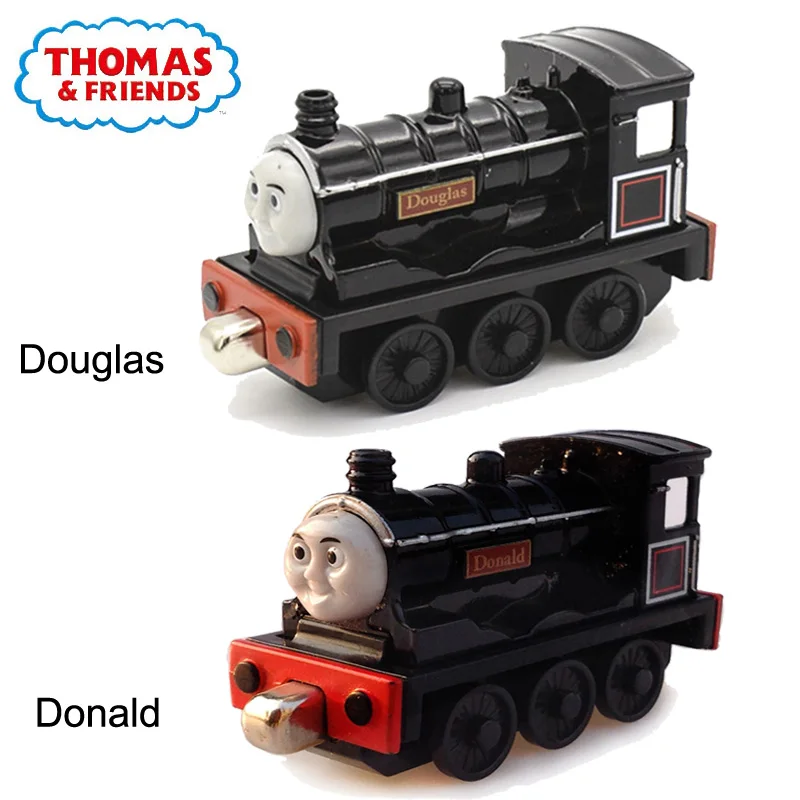 Thomas and Friends Toy Car Black Prank T9 T10 Donald Douglas Train Brother Set 1:43 Magnetic Locomotives Boy Toys Christmas Gift