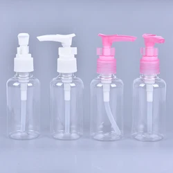 5PCS 75ml Plastic PET Clear Press Pump Spray Lotion Bottles Cosmetic Sample Containers Travel Liquid Home Storage Box