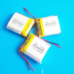 Batería recargable de polímero de litio lipo, dispositivo de 3,7 V, 1000mAh, 3 piezas, para MP3, GPS, grabadora de DVD, auriculares, cámara de e-book