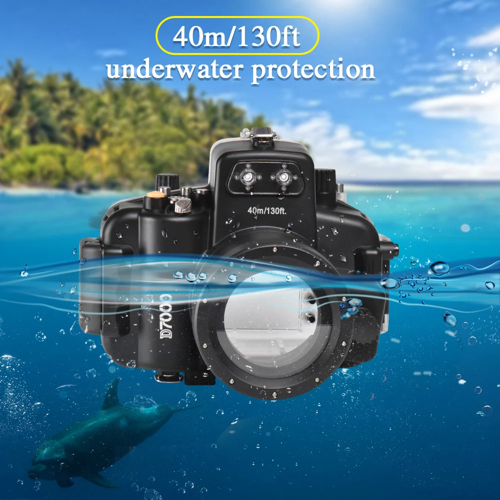 

130ft/40m Waterproof Box Underwater Housing Camera Diving Case for Nikon D7000 D7100 DSLR Camera Bag Case Cover