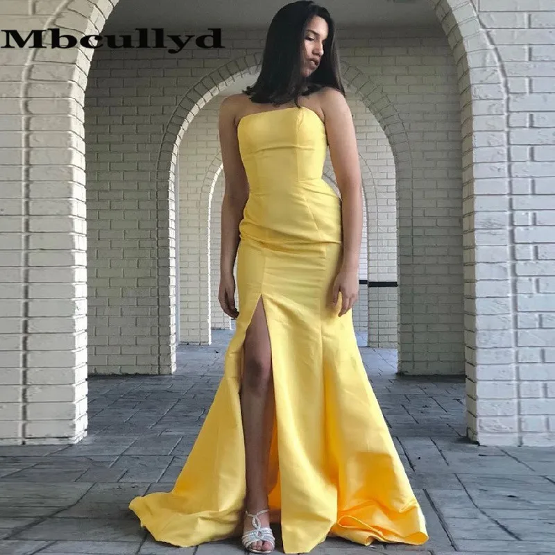 

Mbcullyd Boat Neck Mermaid Evening Dresses Long 2023 Side Split Prom Dress For Women Sexy Backless vestidos de fiesta de noche