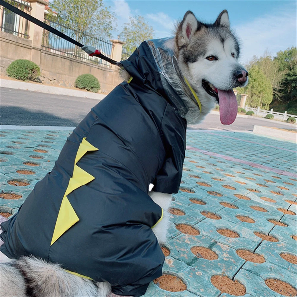 Miflame Dinosaur Large Dog Raincoat 7XL Waterproof Big Dog Clothes Dog Matching Owner Set Labrador Satsuma Family Dog Costumes