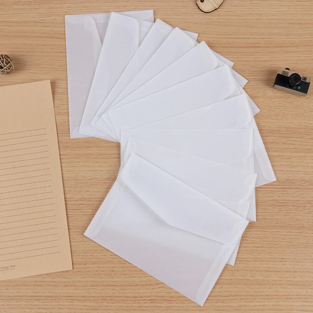 10pcs/lot Blank Envelopes Transparent Paper Envelopes Set Simple Vintage Envelope For Wedding Invitation Blessing Greeting Cards