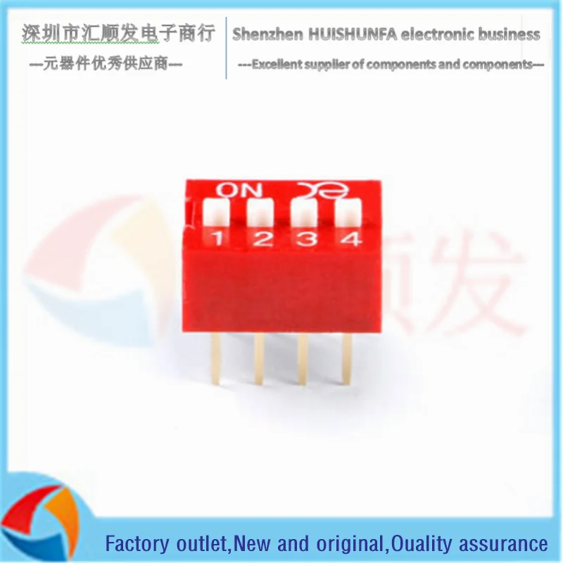 5 قطعة!!! DSWB04LHGET 2.54 مللي متر الملعب 4 أرقام DIP التبديل/dip رمز التبديل/الأحمر