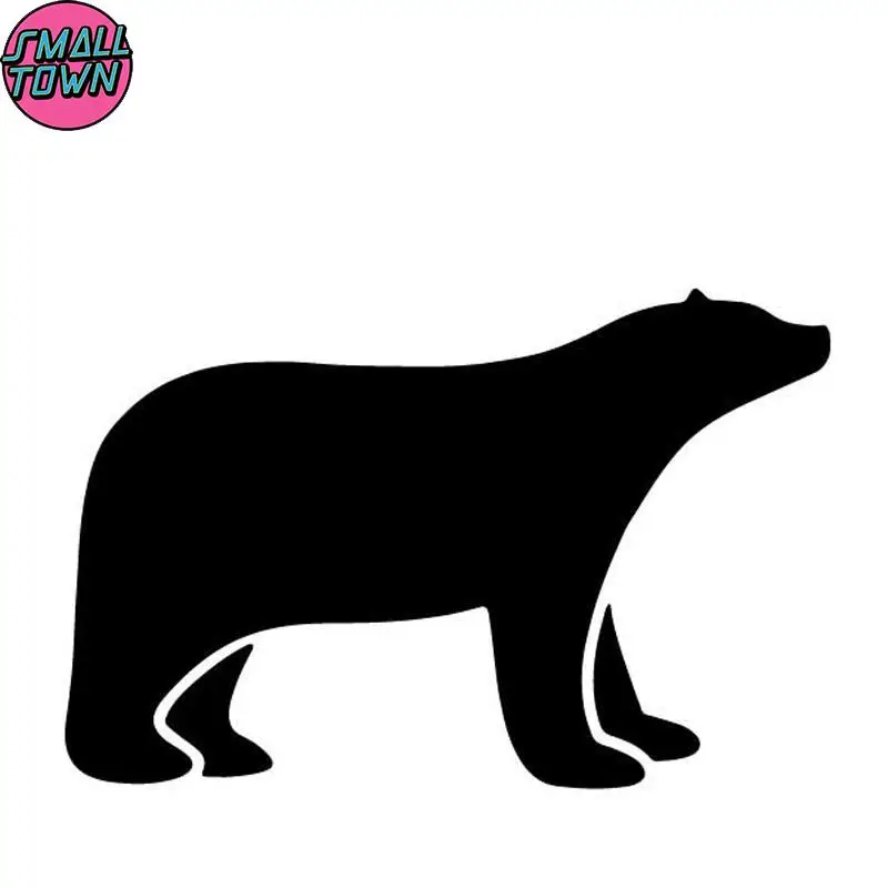 Small Town  15.3CM*9.9CM Polar Bear Pattern Decor Car Trunk Vinyl Decal Car Stickers Black/Silver C4-2466