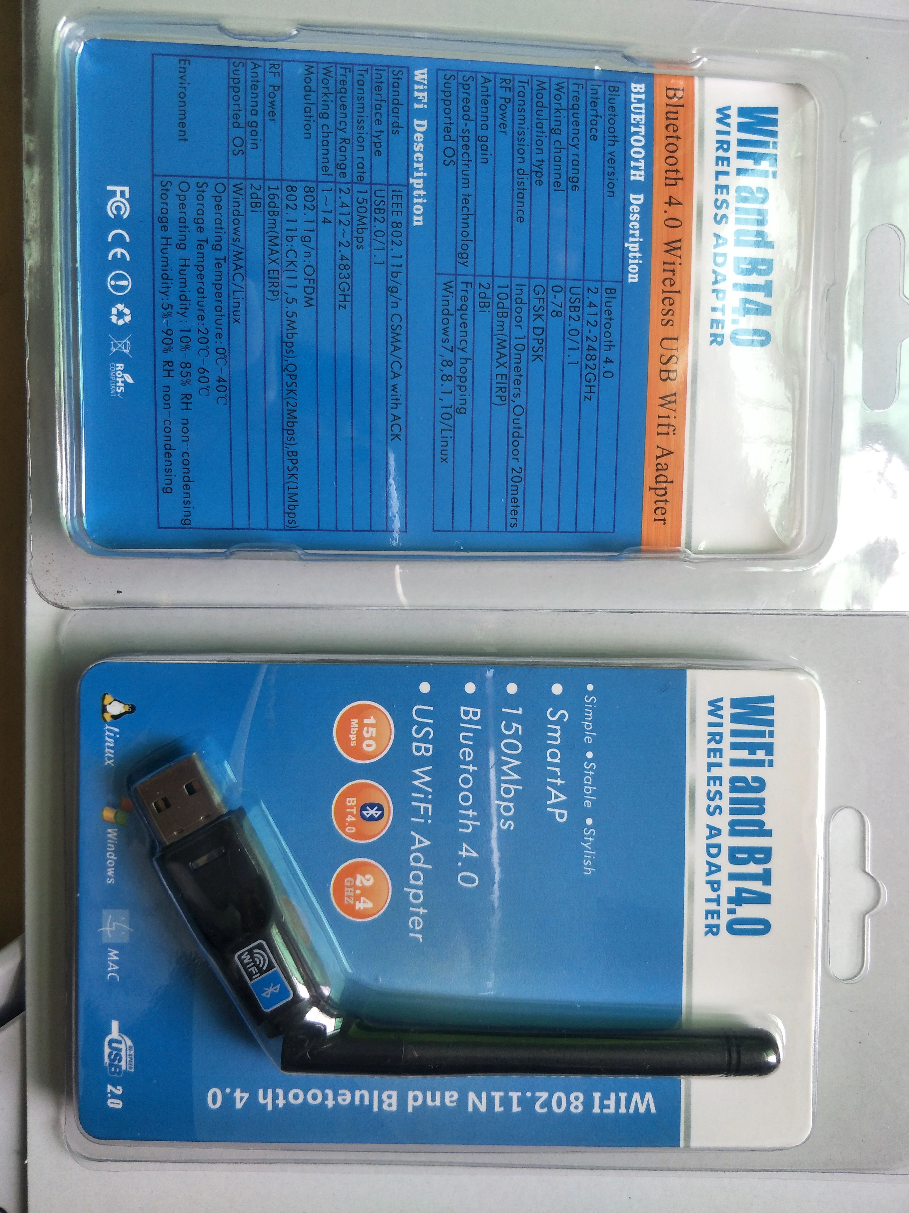 150 150mbpsの無線lan bluetooth 4.0 ワイヤレスusbアダプタのネットワークカードアンテナ