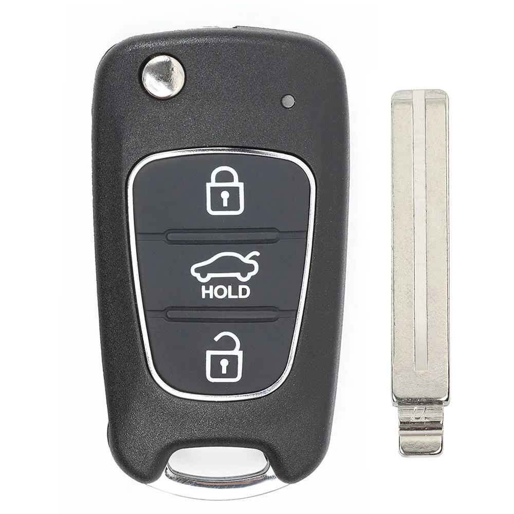 Keyecu 95430-1G760, 95430-1G750, 95430-1G700 3 Buttons 433MHz ID46 Chip Upgraded Flip Remote Car Key for Kia Rio 2009 2010 2011