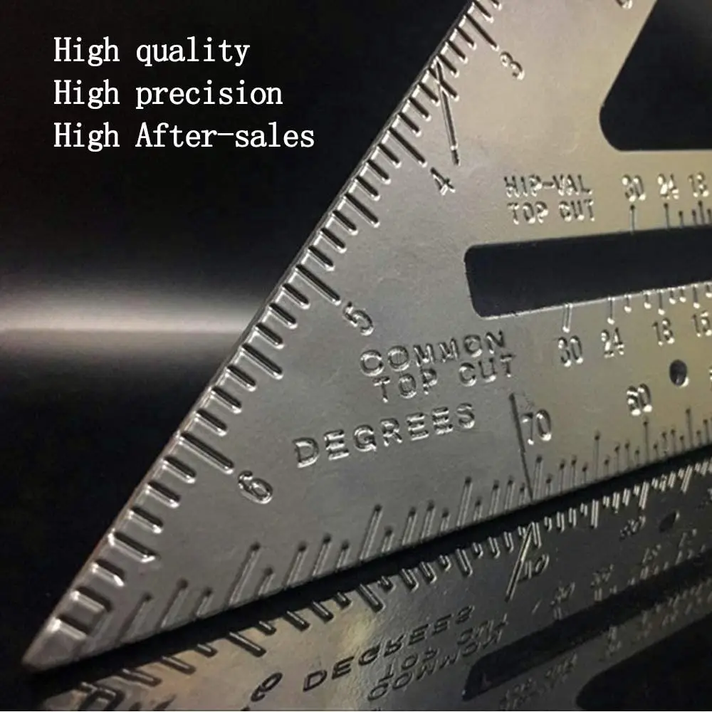 Thợ Mộc Vuông 7-Inch Nhôm Vuông + 1 Bào Gỗ Bút Rafter Thợ Mộc Tam Giác Vuông Pressional Dễ Đọc công Cụ