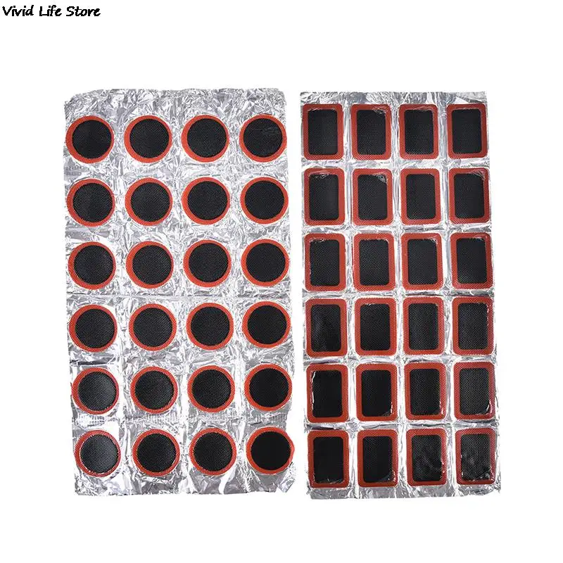 Bike Repair Kits 24Pcs/Tire Tyre Tube Rubber Puncture Patches Set Cycling Puncture Patch Bicycle Motor Bike (Not Contain Glue)