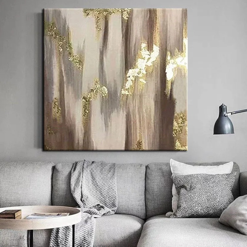 

Excellent Artist Golden Oil Painting 100% Handpainted Abstract modern on Canvas Luxury Gold Foil Abstract canvas Painting art