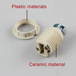 Casquillo de bombilla G9, soporte de Base de lámpara de cerámica y anillo de plástico