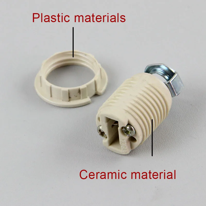 20pcs/lot G9 Light Bulb Socket Ceramic Lamp Base Holder And Plastic Ring