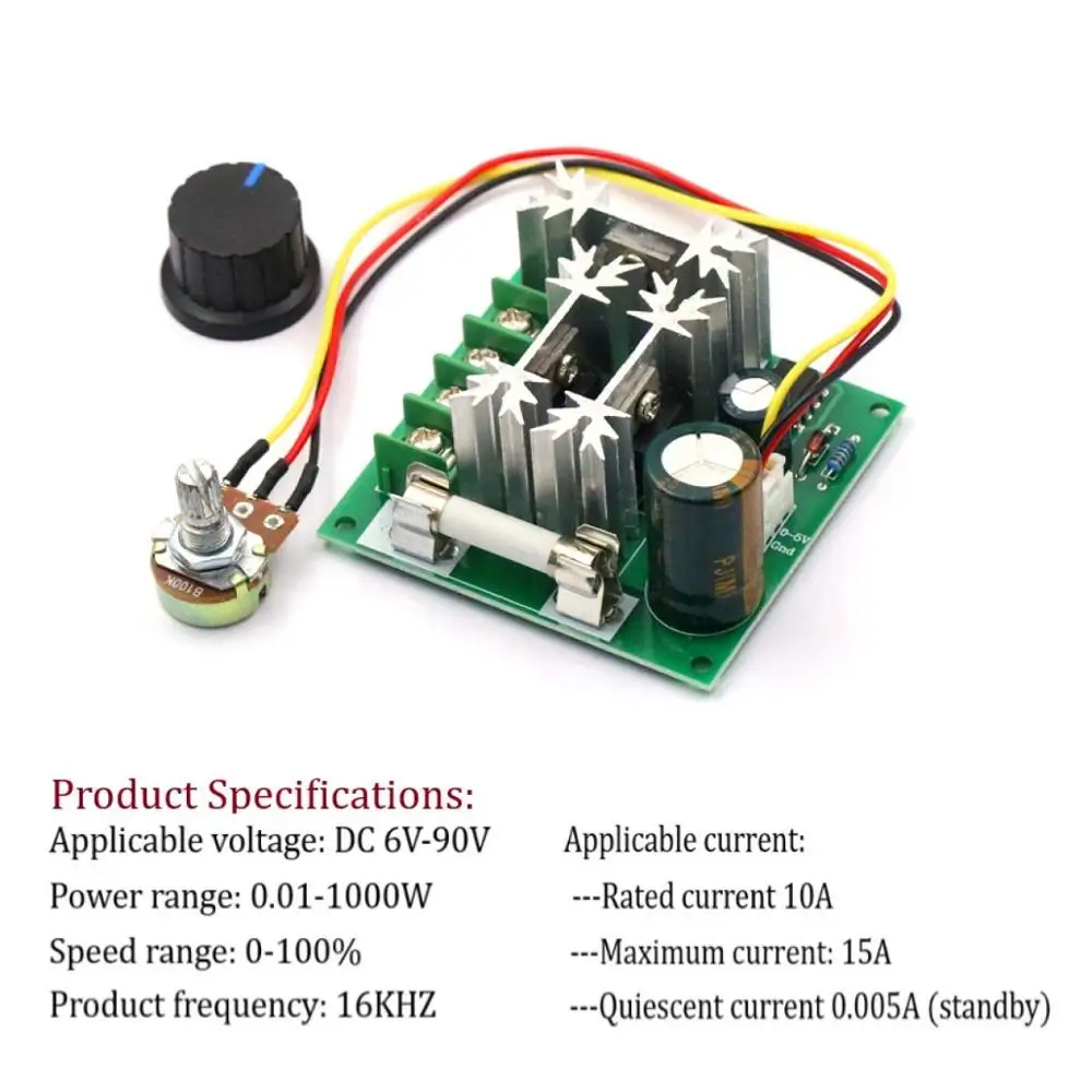 Verbeterde 6V-90V 15A Dc Motor Pomp Pwm Speed Controller 16Khz Regulator Module Boord