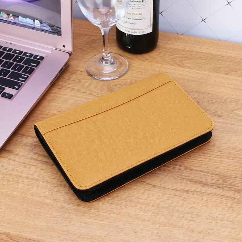 Capa couro pu com zíper, bloco notas solto para notebook com folhas trabalho, com calculadora, dropshipping