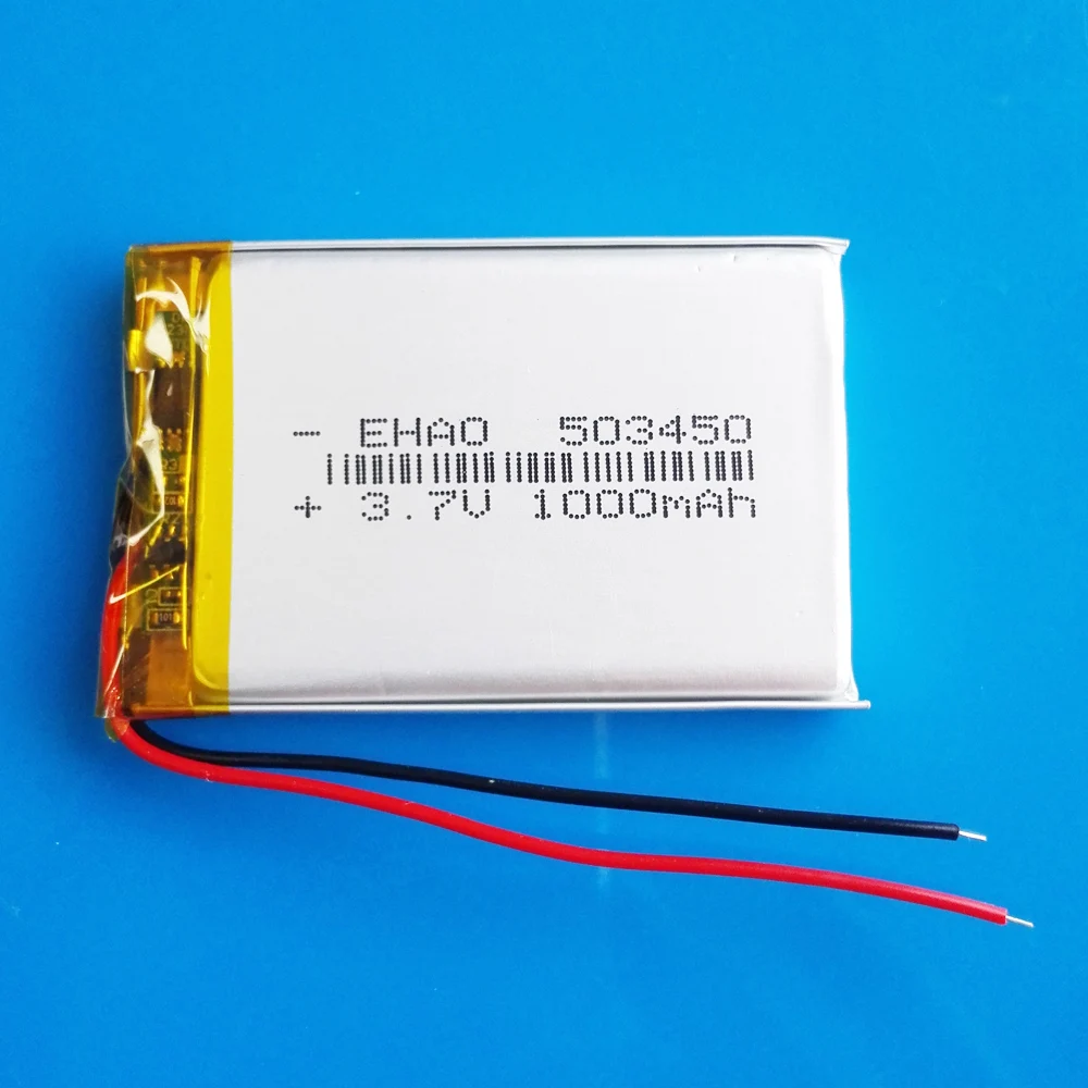 1/2/5/10pcs 503450 3.7V 1000mAh Lipo Rechargeable Battery For Mobile Phone Smart Phone DVD GPS Led Lamp Camera Massager