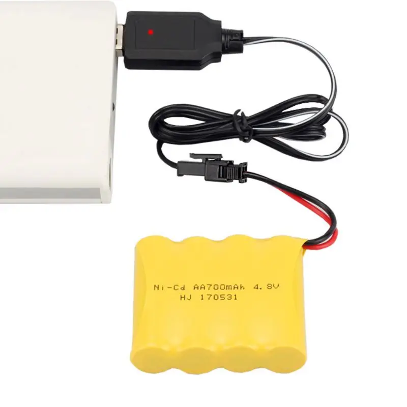 Charging Cable Battery USB Charger Ni-Cd Ni-MH Batteries Pack SM-2P Plug Adapter 4.8V 250mA Output for Toys Car