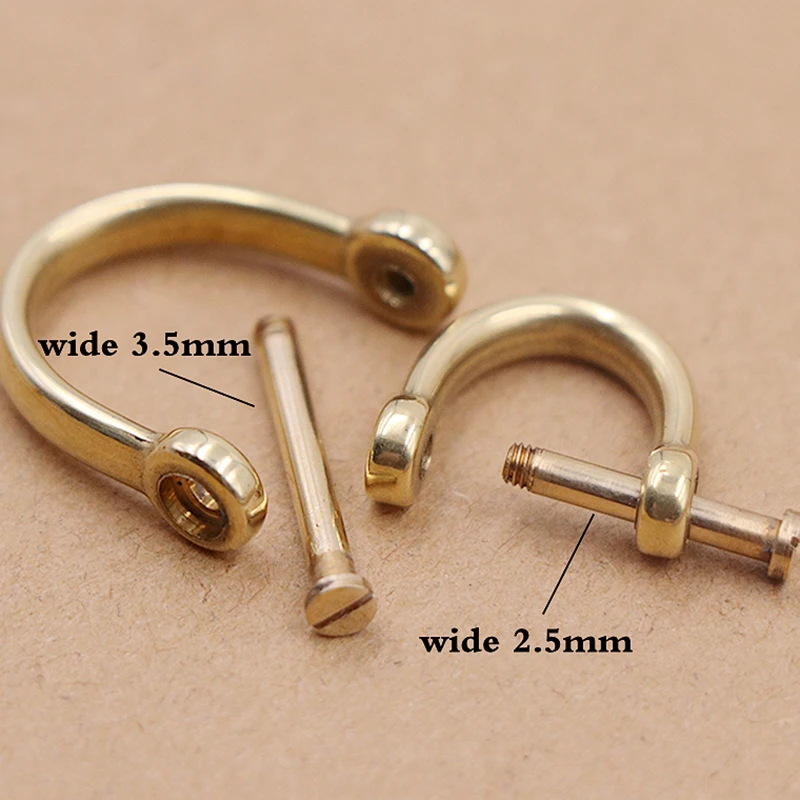 Brass/Stainless Steel Screwed D Ring Clasps Anchor Shackle Adjustable For Key Chain Paracord Bracelet Belt Leather Craft Decor