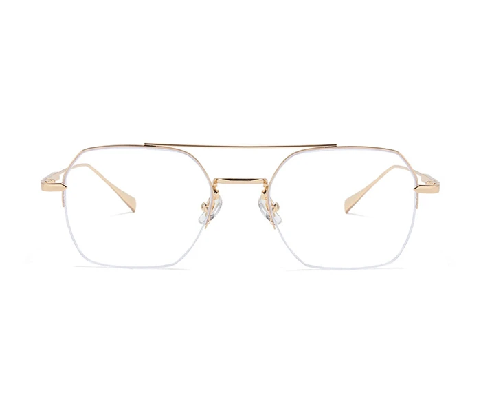 Halbrahmen, blaues Licht blockierende Polygon-Kurzsichtbrille für Damen und Herren, Kurzsichtigkeitsbrille mit Sehstärke, 0–0,5–0,75 bis –6,0 – Detail 3