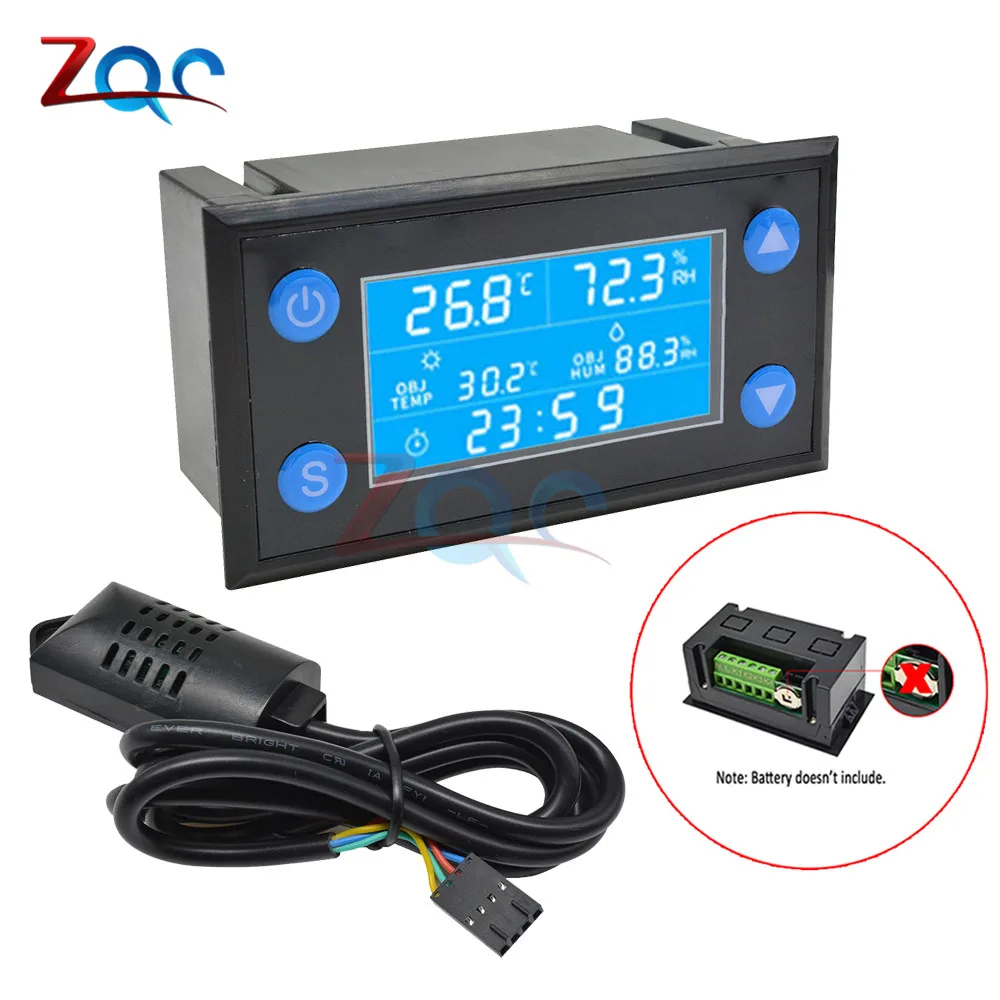 W1212 AC 220V A CRISTALLI LIQUIDI Digital di Umidità di Temperatura Timer di Controllo SHT20 Sonda del Sensore per la Incubatore Aquarium Termostato