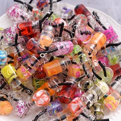 10Pcs Charms Fruit Orange Watermelon Lemon Juice Pendant Mini Glass Resin Bottle Pendants For Earrings Necklace Jewelry Making