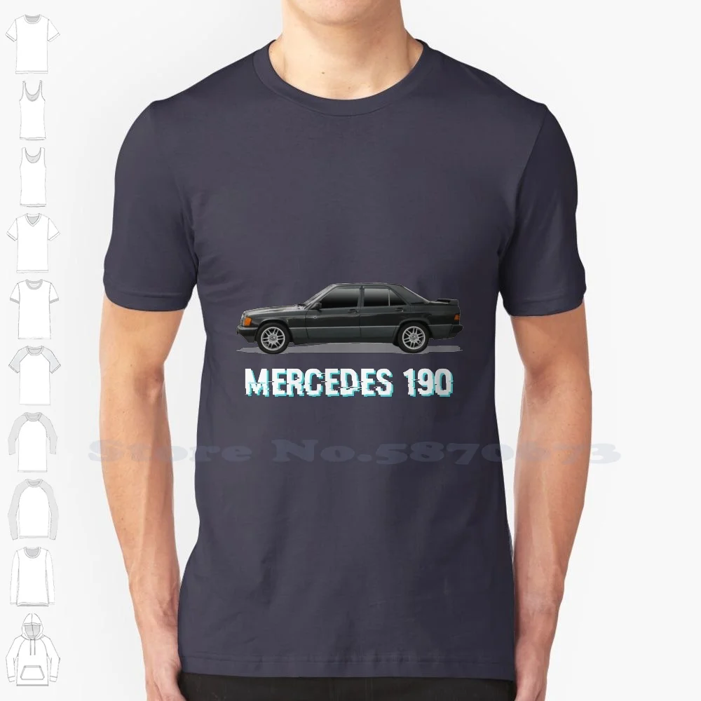 - 190 - 100% Pure Cotton T-Shirt 190 E 190Evo Enthusiast Evo Lover Retro Tuning Vintage W 201 W201 Enthusiast W201 Lover W201