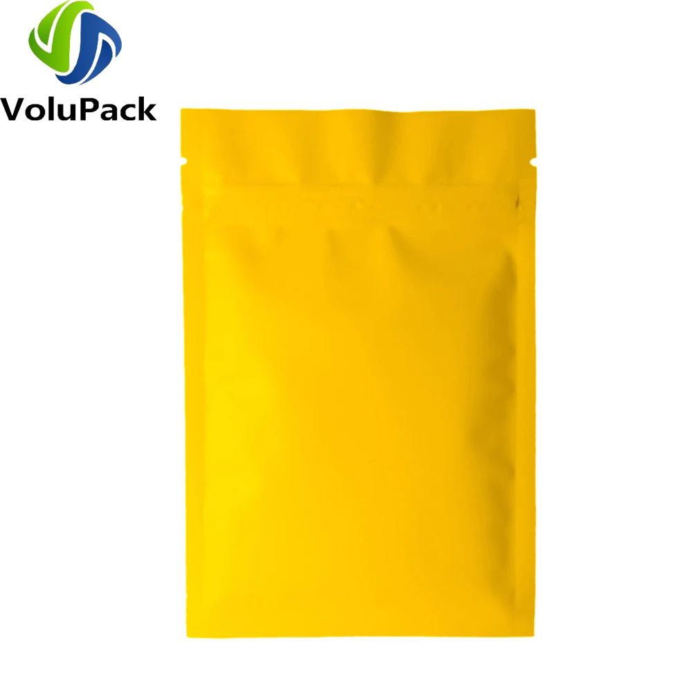 Eco Heat Seal Aluminum Foil Mylar Plastic Bags, Matte Orange Flat Tear Notch Pouches,Reusable Smell Proof Ziplock Packaging Bags