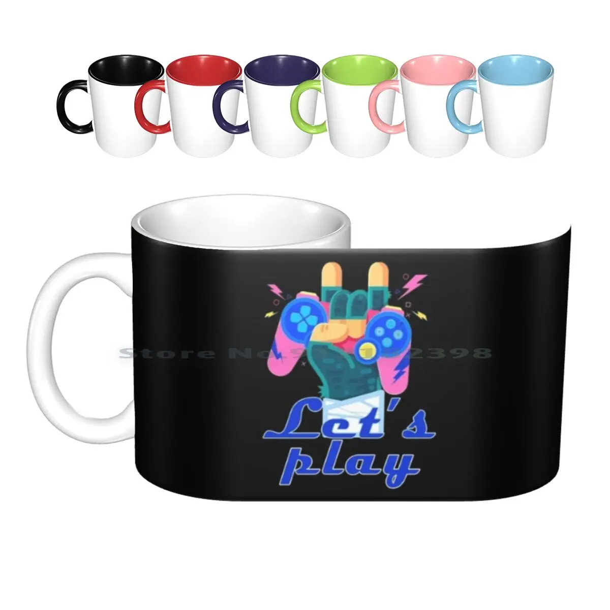 Colorful Console Gamer , Lets Play Ceramic Mugs Coffee Cups Milk Tea Mug Console Gamepad Ps5 Unlocked Achievement Ps3 Station