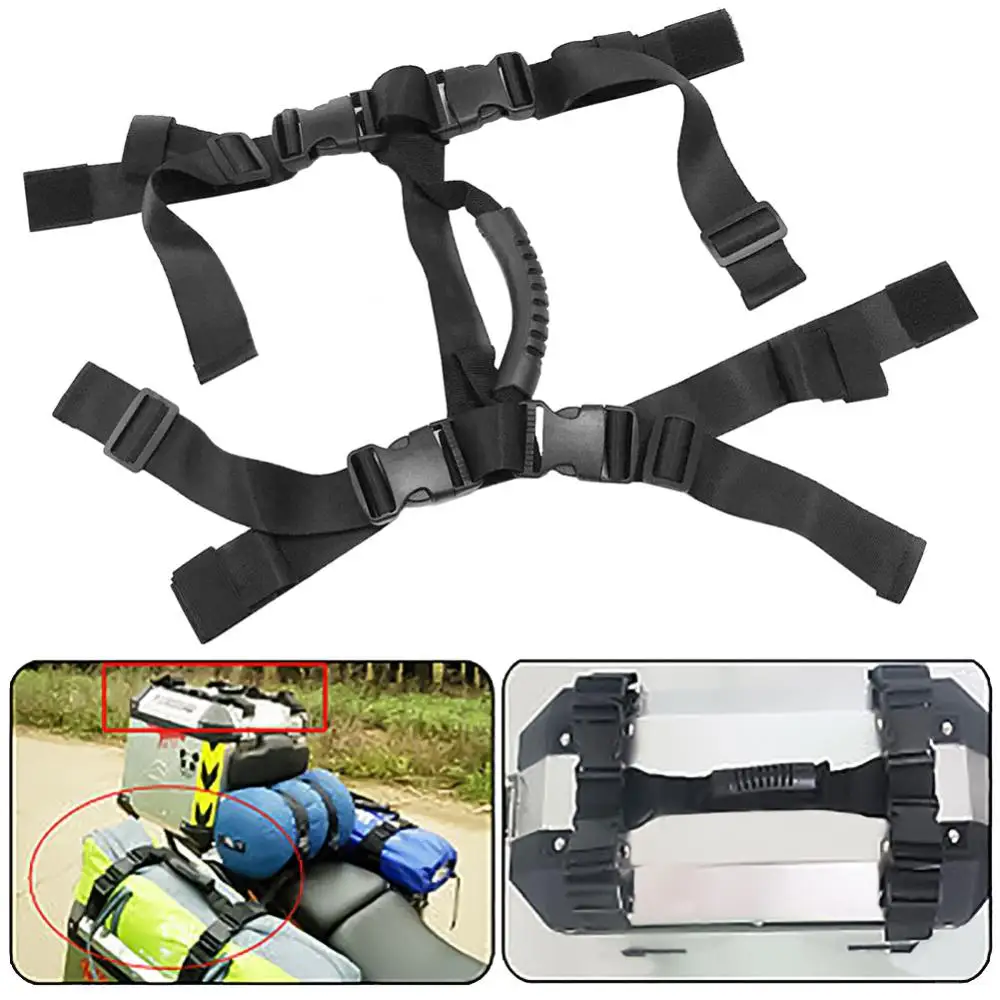 Hand Carry Strap Handle Rope for Aluminium Motorcycle Luggage Pannier Cargo Case Trunk Side Top Box Black Motorcycle Accessories