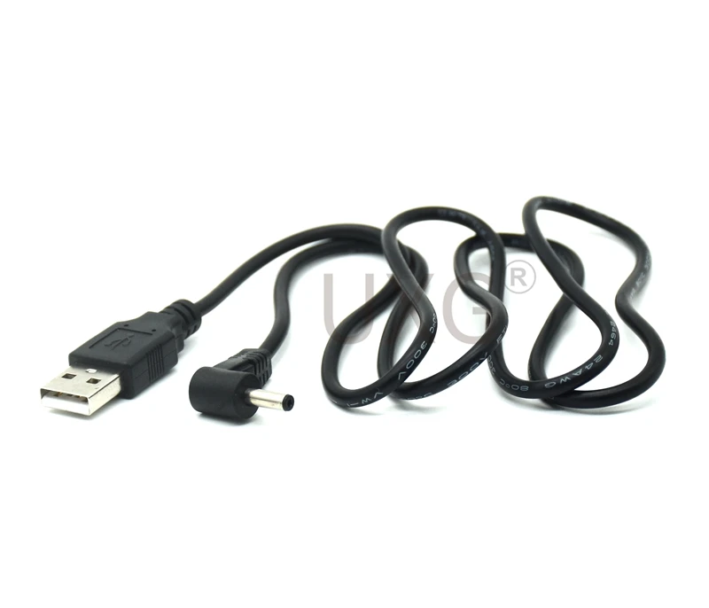 DC 2A power plug USB convert to 3.5*1.35mm/DC 35135 L Shape Jack with cord connector cable 1M
