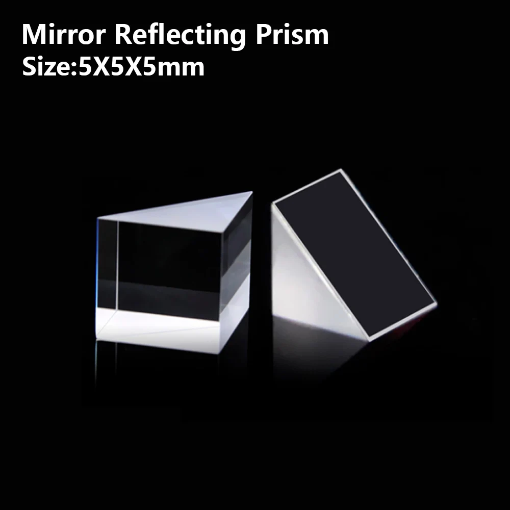 Mirror Reflecting prism Isosceles right angle optical glass visual angle Detection prism Reflecting slope 90° 5x5x5mm