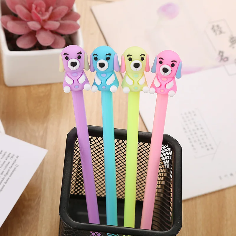 

20 PCs Cute Pet Dog Gel Pens Set Cartoon Student Text Neutral Pen Kawaii Creative Office Stationery Signature Pen Gift Wholesale
