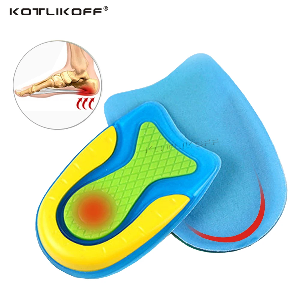 Silicone Gel Insoles For Heel Spur Plantar Fasciitis Insoles Shock Absorption Comfortable Shoe Insoles Gel Soft Heel Cup Insert