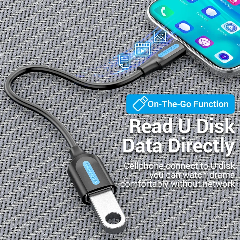 Кабель Vention USB C — USB OTG Адаптер USB типа C «папа» — USB 3.0 2.0 «мама» для Macbook Pro Samsung S20 Адаптер USB C OTG
