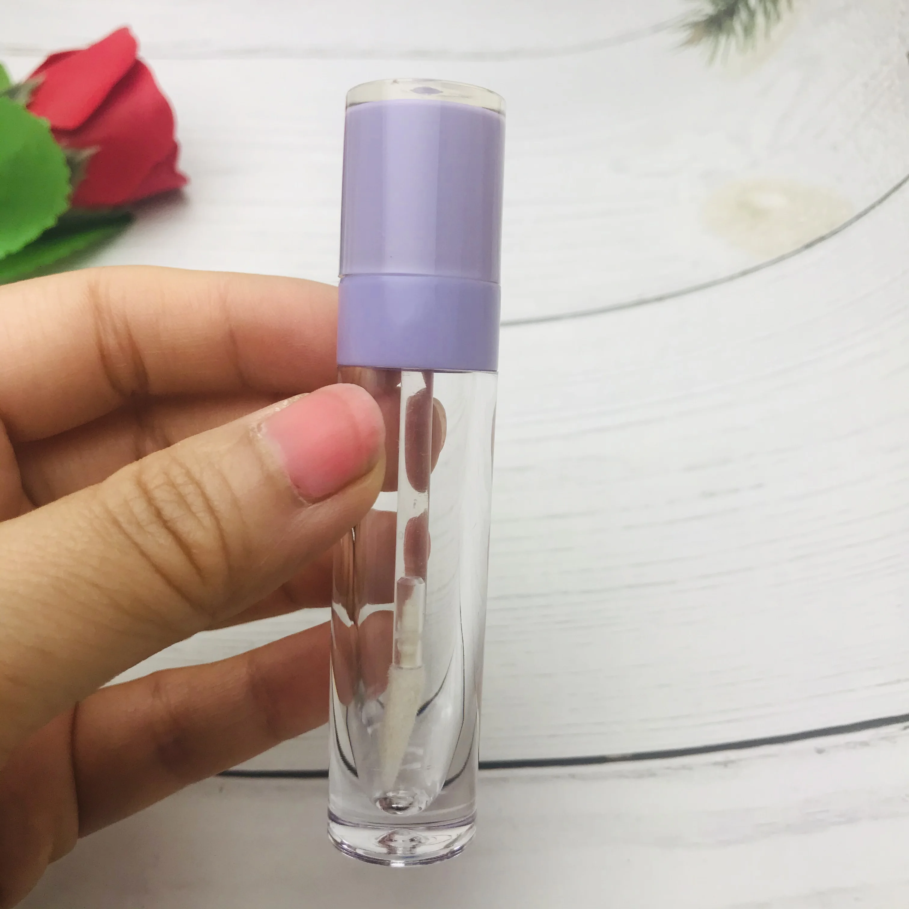 Großhandel 5ml Leere Lipgloss-Tuben mit Baby-Pink-Kappe AS Lipglaze-Behälter Verpackungsflasche Lippenstift Make-up – Detail 8
