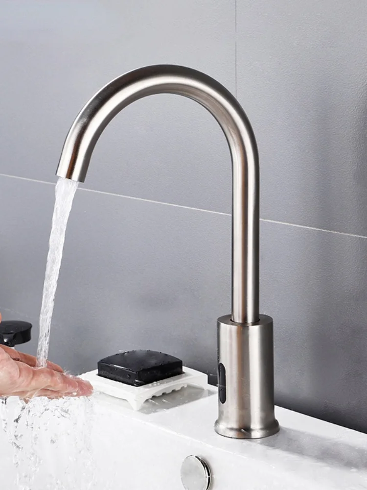 

Bathroom Automatic Infrared Sink Hands Touchless Free Faucet Sensor Tap Hot Cold Mixer Crane Basin Faucet Mixer Kitchen Faucet