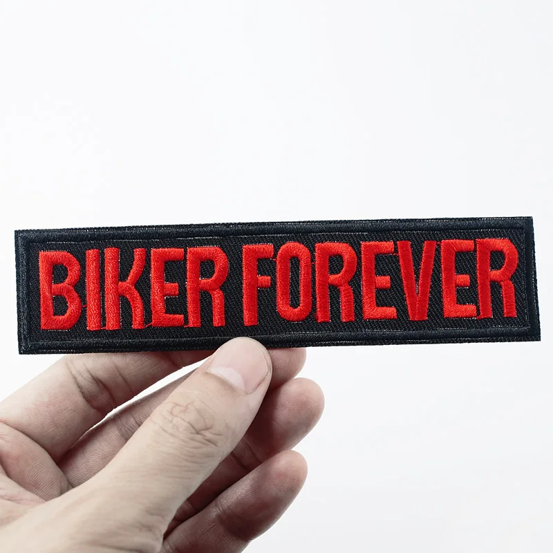 BIKER... Dimensioni: 13x3.1cm panno ferro sulla toppa Badge distintivi ricamati toppe per bambini astratte per adesivi per vestiti 0119