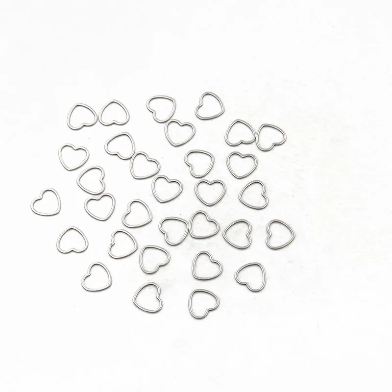 20Pcs 3 Size Stainless Steel Heart Charm Pendant Open Frame Hollow Out Pressure For DIY Jewelry Making Handmade Accessories