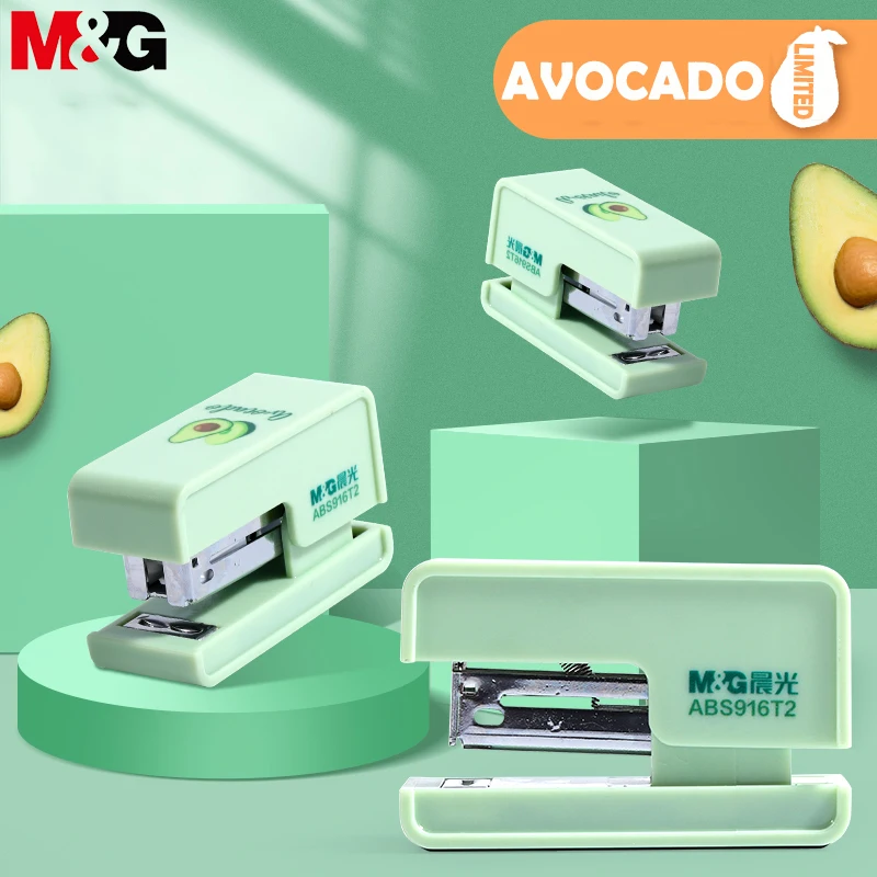 M&G Mini Stapler with Staples Avocado Limited 24/6 26/6 Saving Power Stapler for Stationery Office Accessories School Supplies