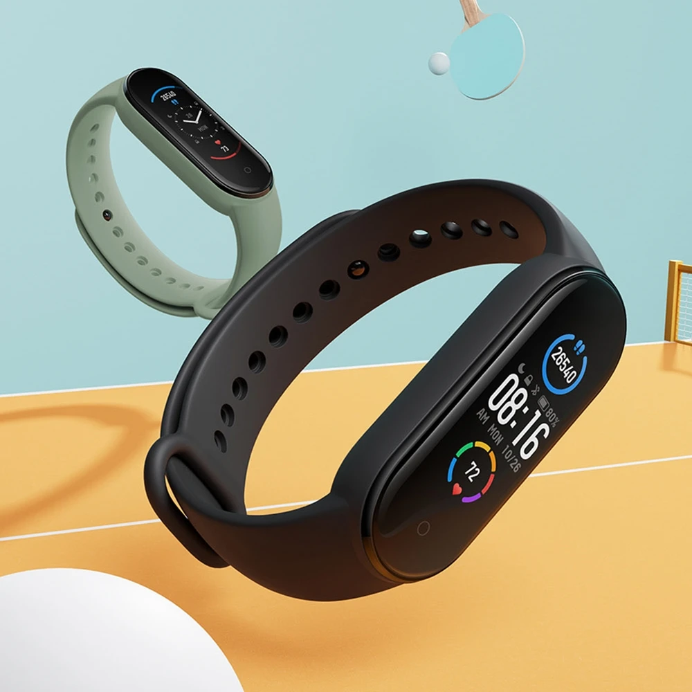 Original Xiaomi Mi Smart Band 5 สายรัดข้อมือMiband 5ATMกันน้ำชาร์จแม่เหล็กสีสุขภาพการตรวจสอบนาฬิกา