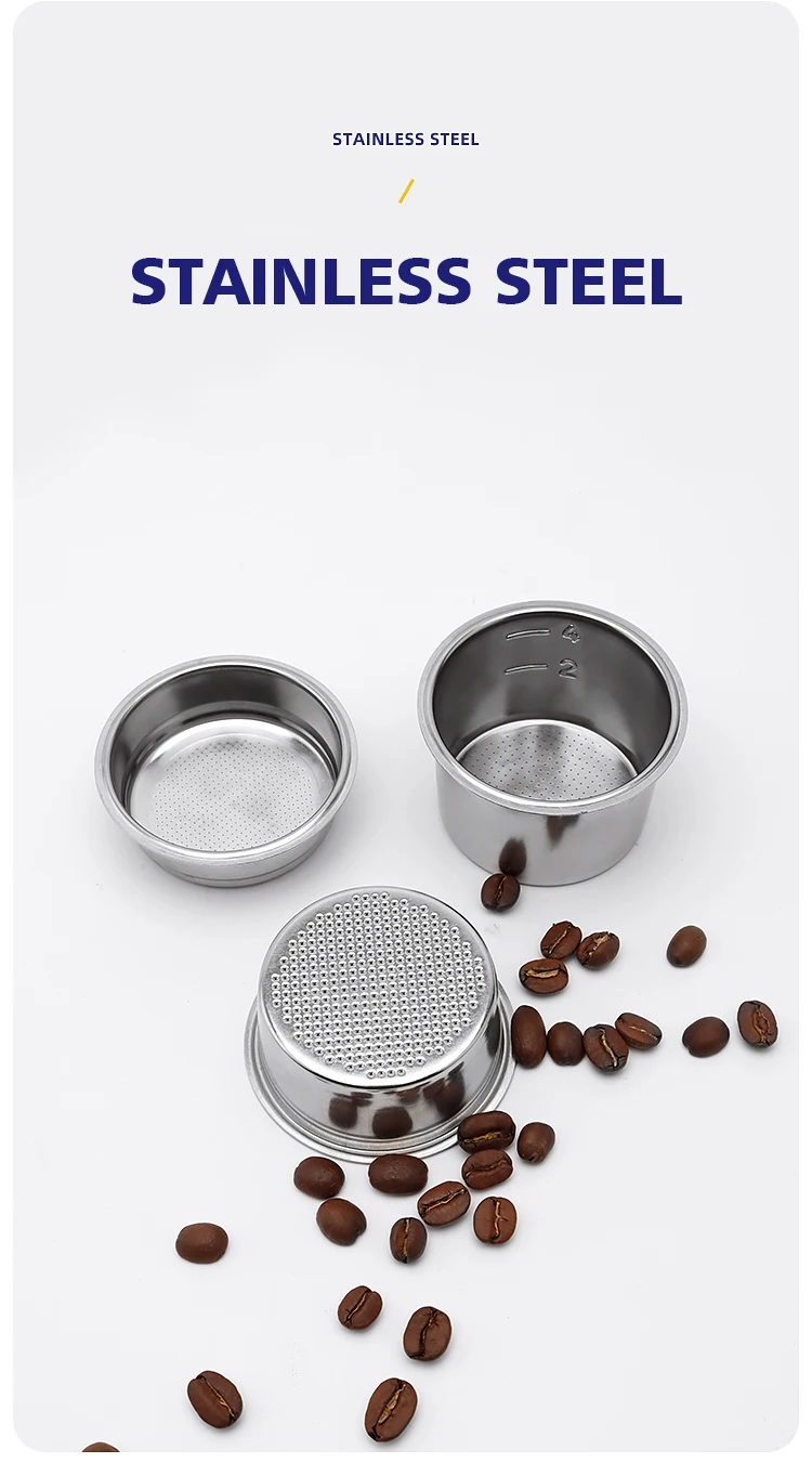 Coffee Filter Basket 51mm 54mm 58mm Clean Cup Non Pressurized Replacement For E61 Delonghi Breville Portafilter Accessories