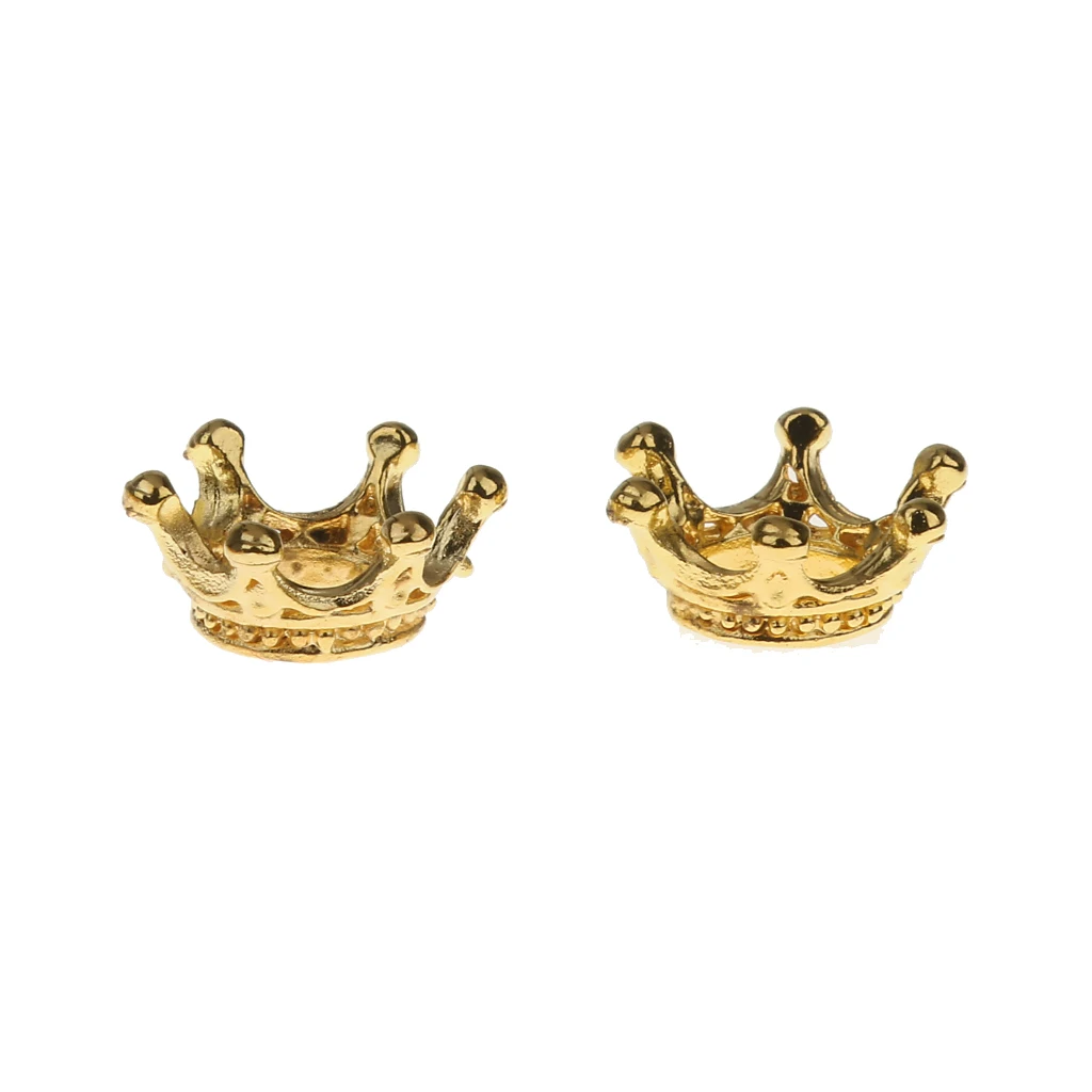 Pack of 50 Crown Shape Charms Loose Beads Pendants for DIY Jewelry Making Finding Gold Plated