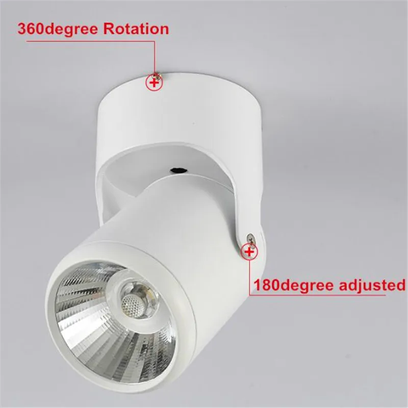 10W 20W Super Lumineux Spot Lumière 180 Résistant Rotation Plafonnier LED Spot Down Light AC85-265V Led Downlights Surface Monté